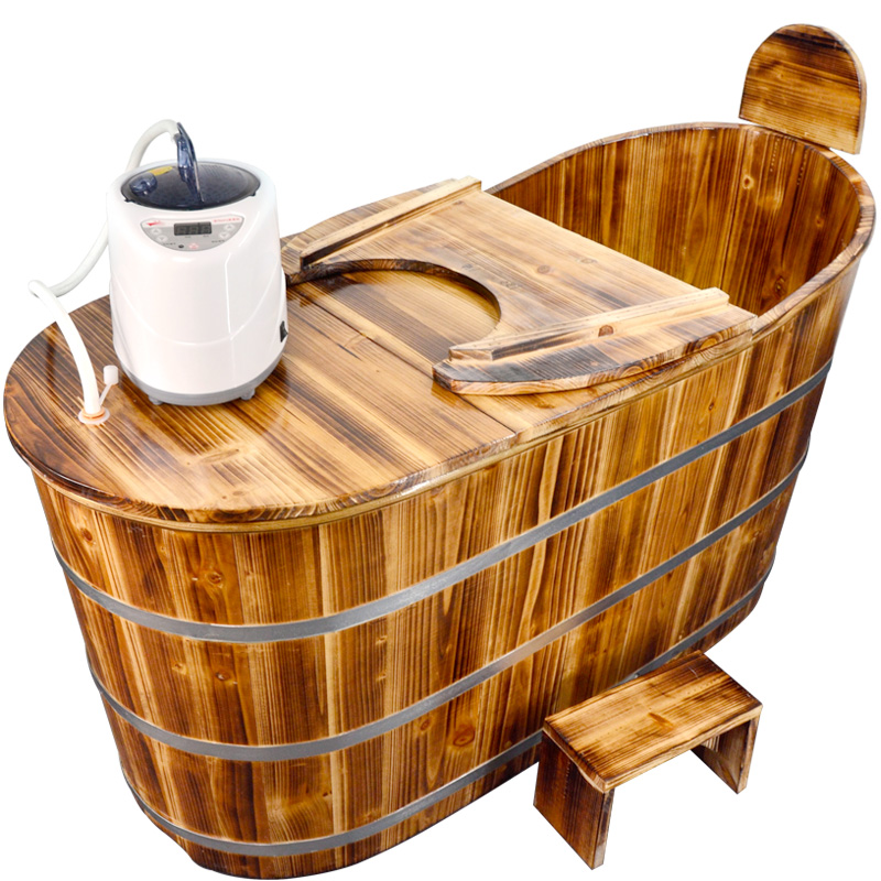 带盖实木泡澡木桶浴桶成人浴缸家用泡澡桶成人木桶沐浴桶洗澡桶