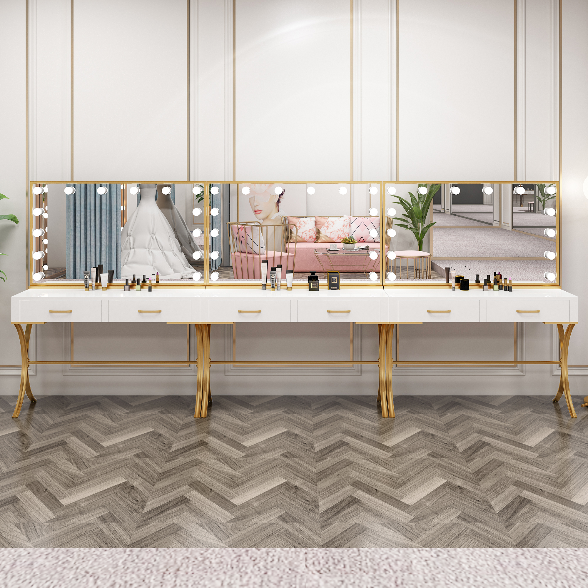 专业专业化化妆师梳妆台美容院专用化妆简约影楼婚纱梳妆台