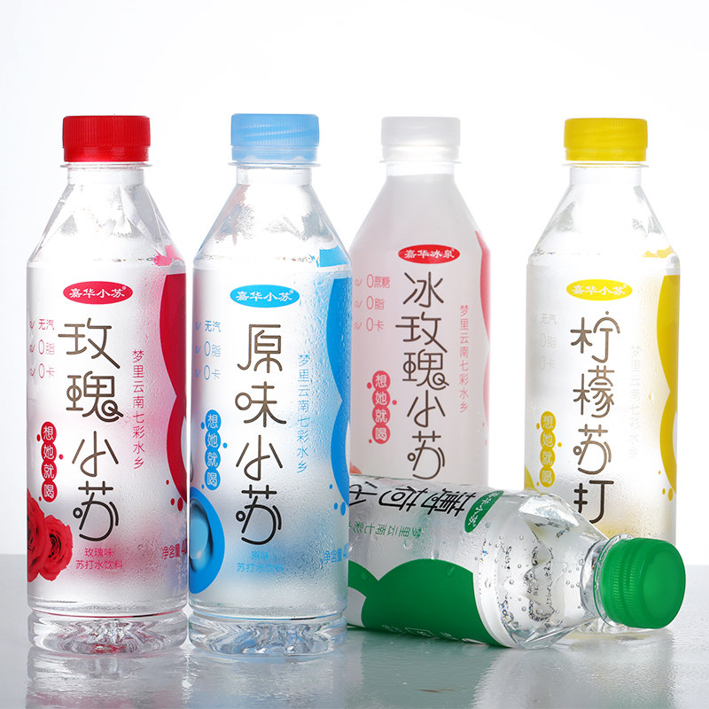 淡定人生苏打水饮料柠檬玫瑰薄荷碱性饮用水400ml饮用水