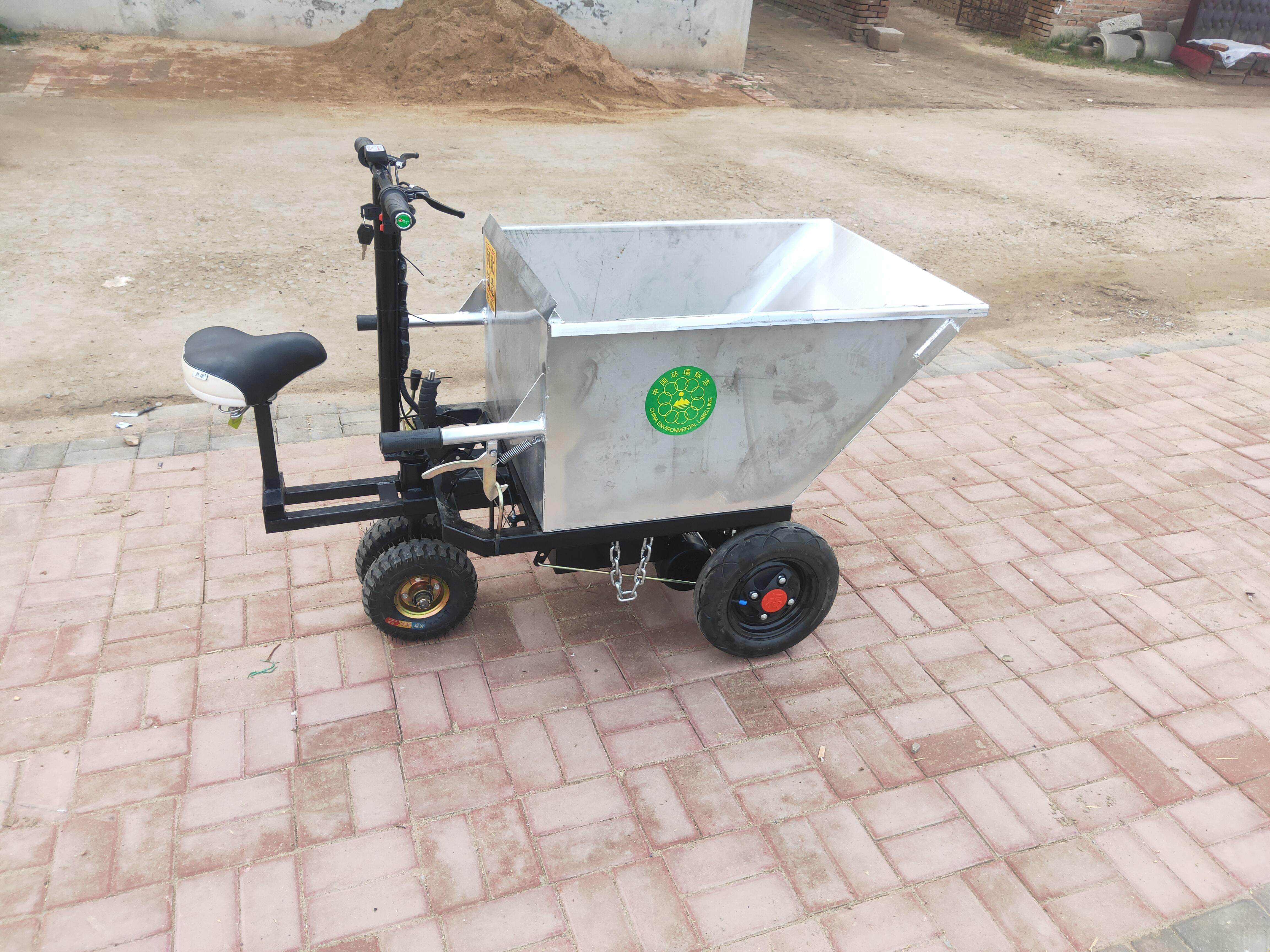 电动不锈钢养殖拉粪三轮车倒骑驴农用饲料手推车工地农用运输车辆