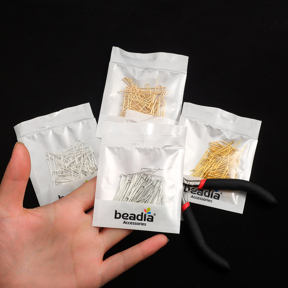 200根字针形针平头串珠diy手工发簪耳饰饰品针