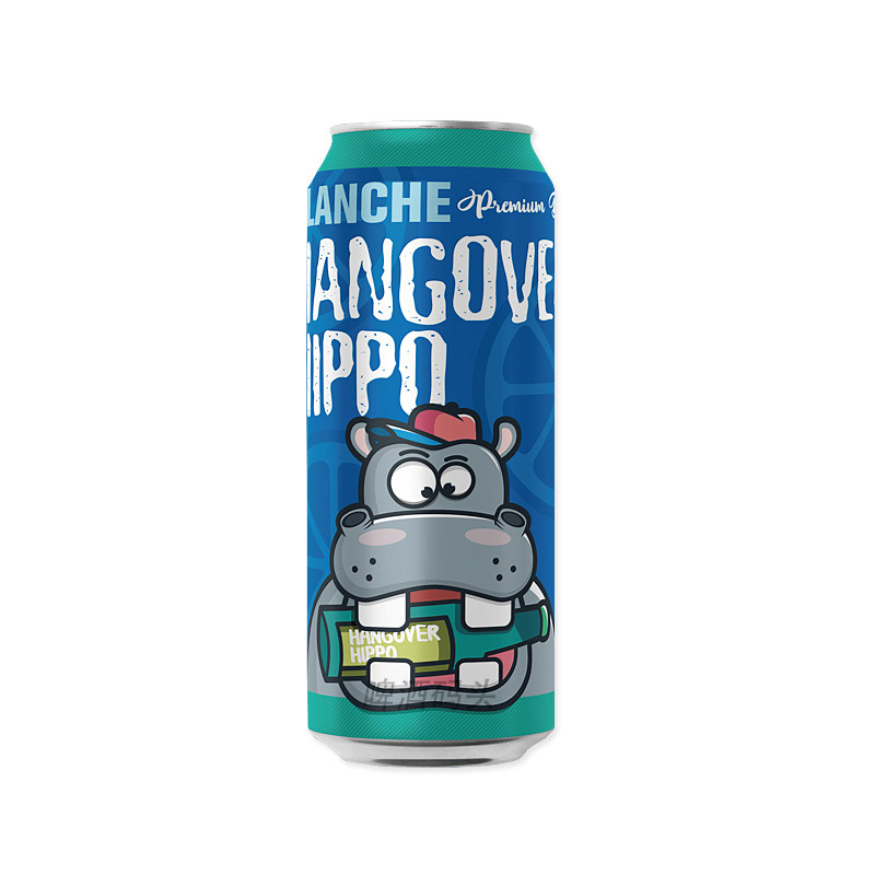 力荐法国原装进口宿醉河马小麦白啤精啤酒500ml瓶罐啤酒