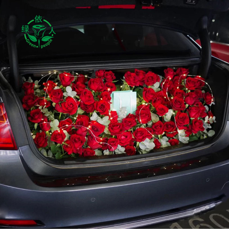 深圳网红抖音表白求婚车玫瑰汽车后备鲜花北京鲜花速递同城