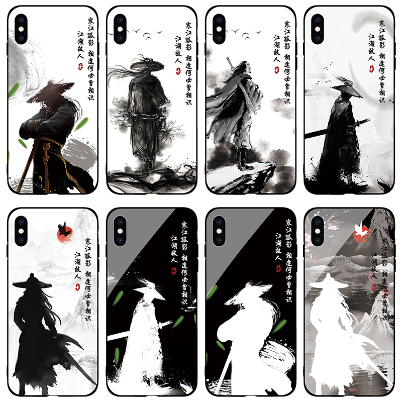寒江孤影手机壳三星s8玻璃s8pluss9plus江湖故人手机
