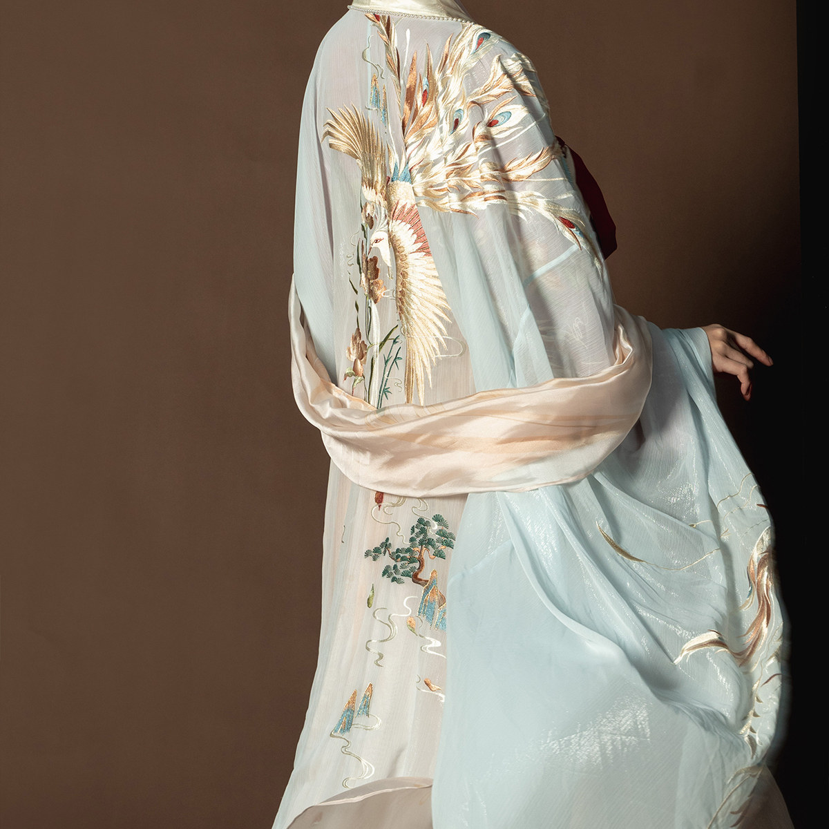 燕云织造局凤凰于飞唐制齐胸大袖凤凰主题刺绣原创汉服