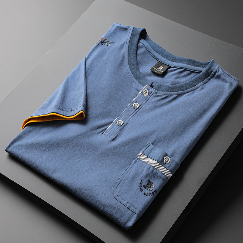 短袖T恤男士宽松圆领休闲中老年男装纯棉汗衫爸爸装夏季父亲上衣