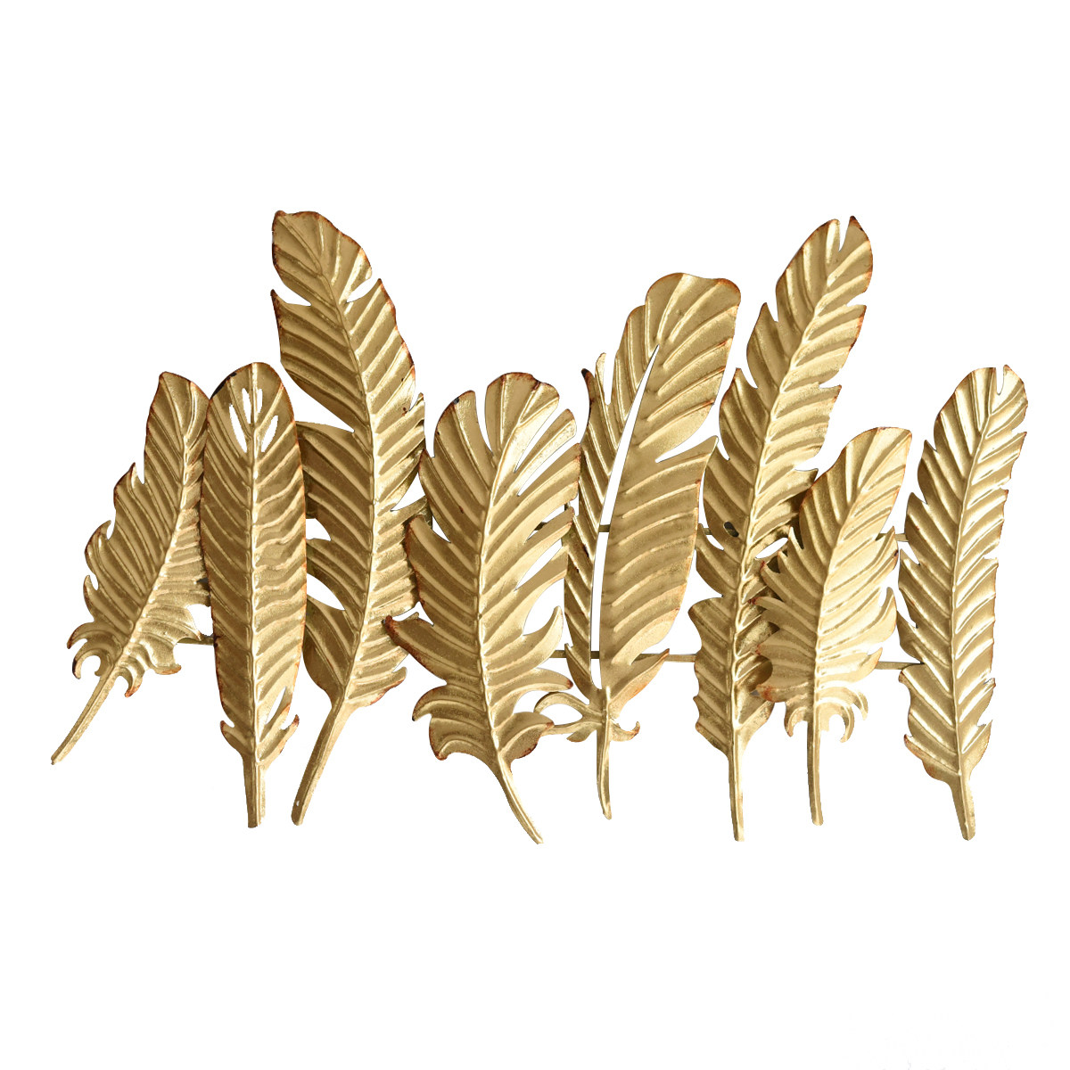 轻奢现代时尚立体铁艺金色叶子壁挂墙面客厅壁饰