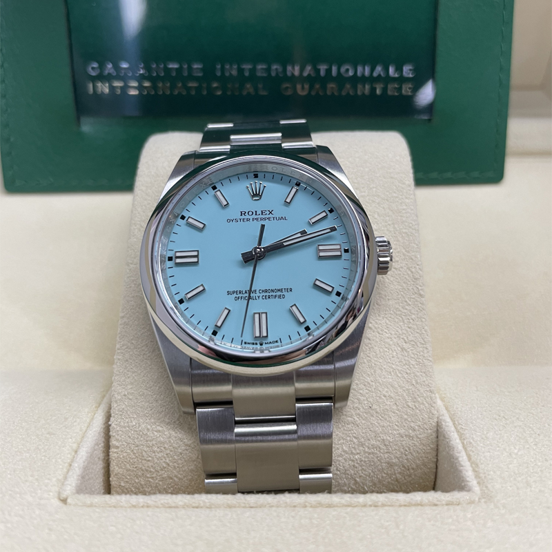 全新Rolex劳力士蚝式恒动41蒂凡尼蓝天文台自动机械男手表124300