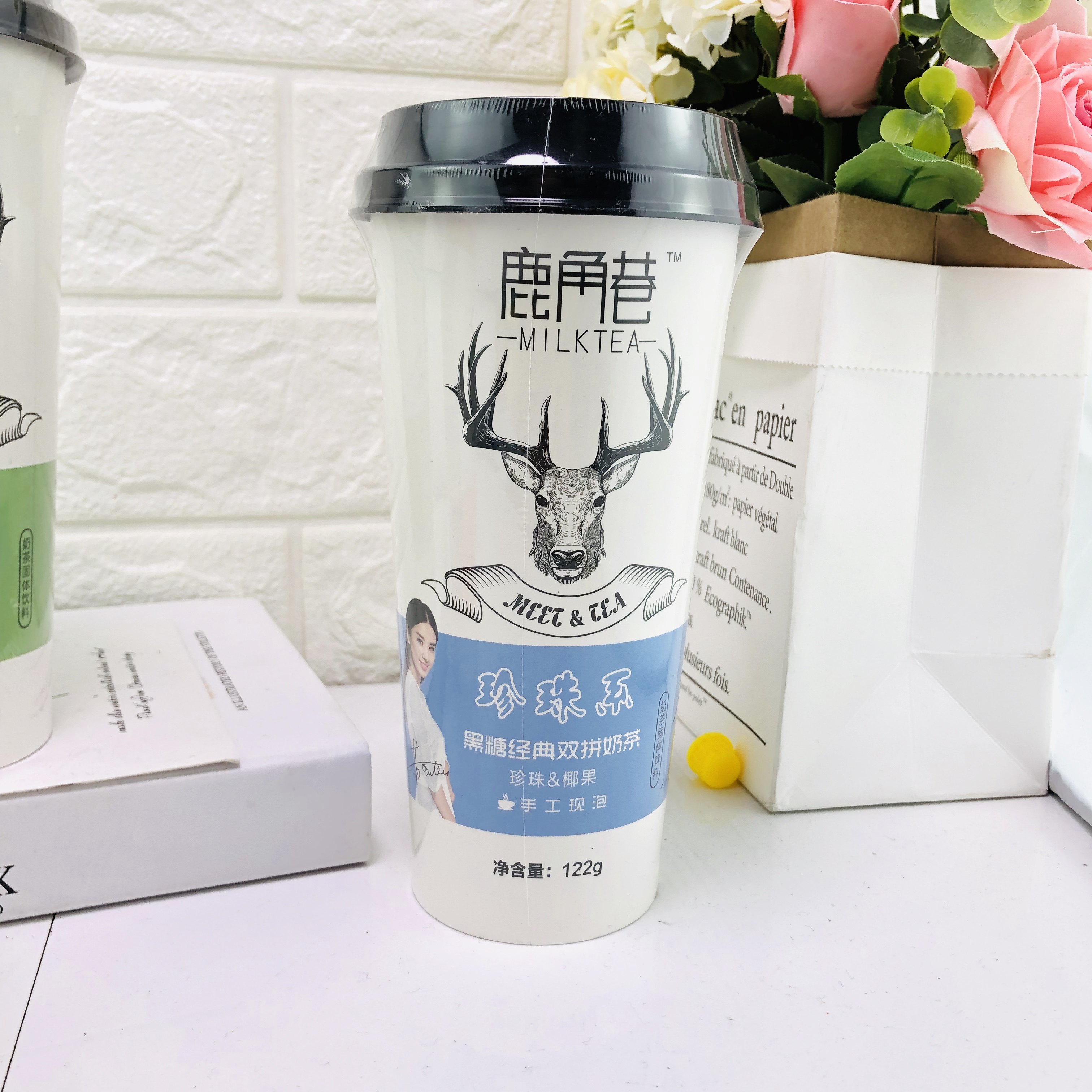 奶茶鹿角巷牛乳10杯杯装珍珠固体饮料经典双拼杯装奶茶