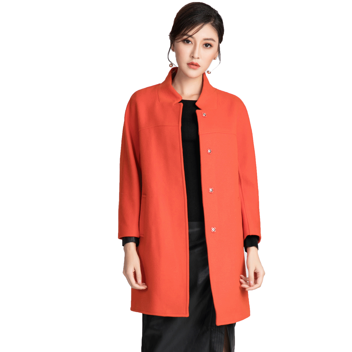 【清仓】逸阳女装2020春季羊毛呢子中长款大衣外套上衣 - 逸阳outlets