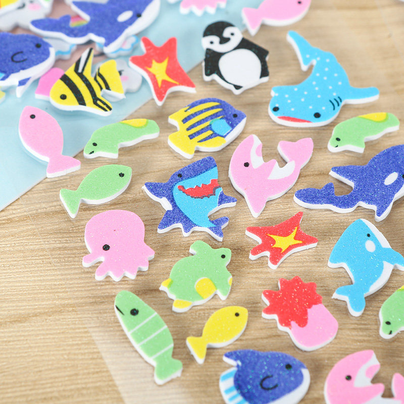 儿童卡通动漫泡沫贴纸 幼儿园奖励立体贴画宝宝贴纸3d泡泡贴手帐贴纸