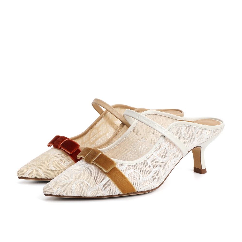 belle百丽2021夏新商场同款莓莓网布女皮凉鞋穆勒鞋