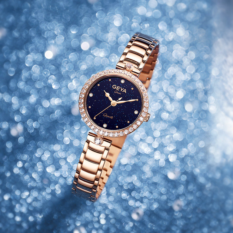 手表格雅女款名牌轻奢小众众女新款满天星女士国产腕表