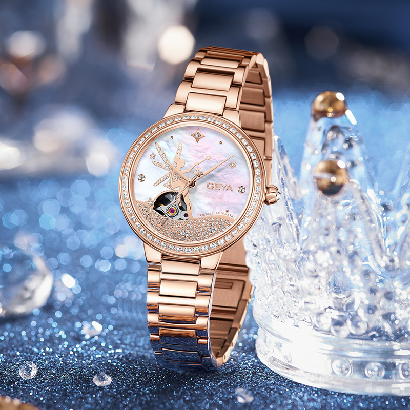 geya格雅手表女款机械表防水气质女士手表名牌正品十大品牌女表