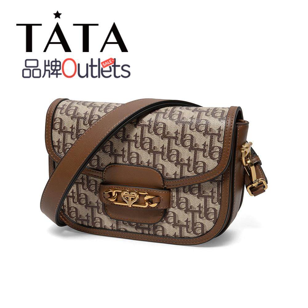tata他她专柜同款压花皮革时尚手提斜跨包女包女士包袋