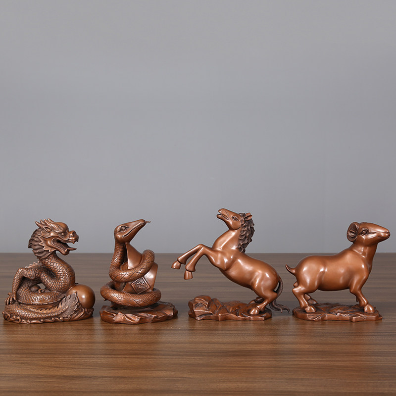 纯紫紫铜十二生肖摆件鼠牛虎兔龙蛇马羊猴鸡狗吉祥物摆件