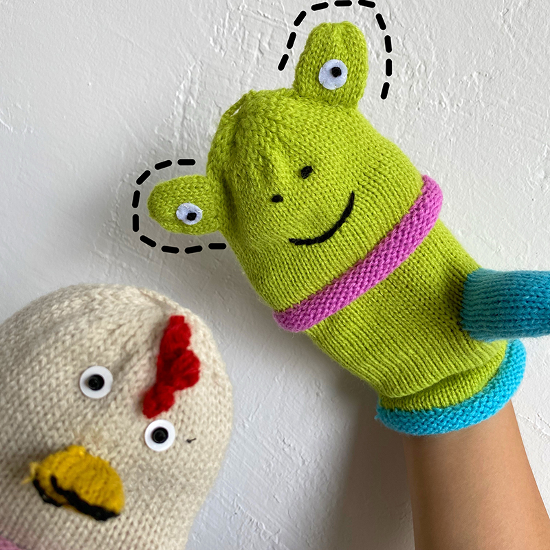 小青青蛙小鸡老虎好朋友可爱手工秋冬毛线手套手套