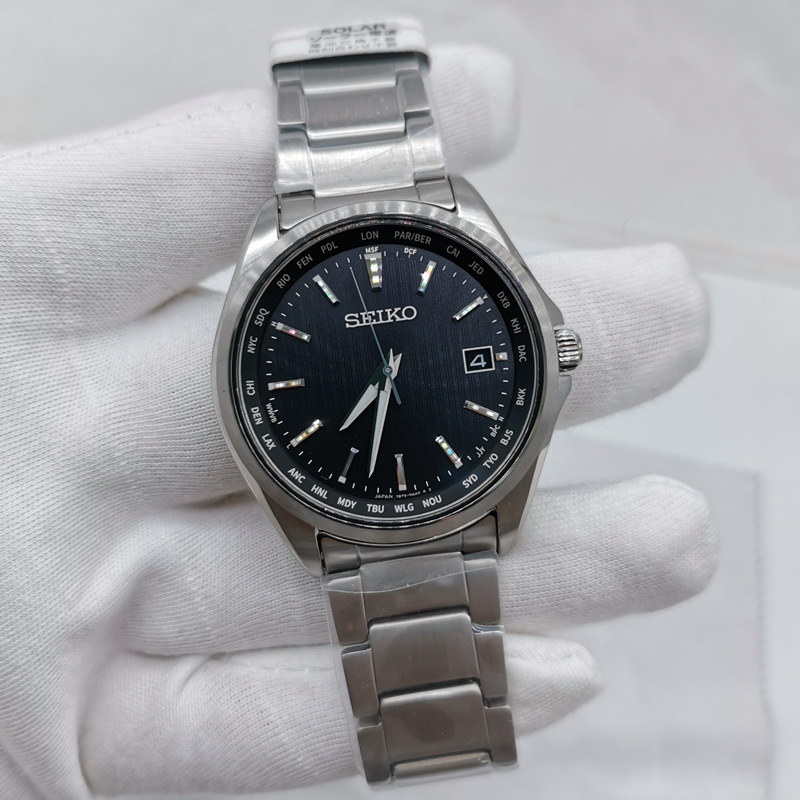 日本精工钛合金太阳能电波休闲防水男表日历SBTM287 289 291 295