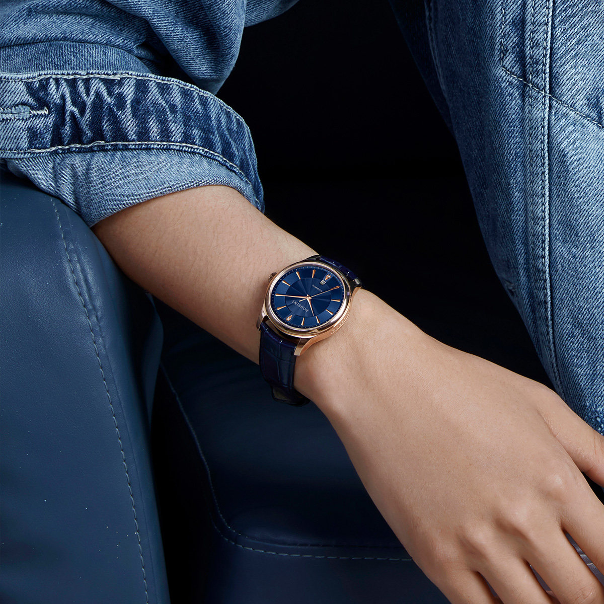 手表罗西尼正品自动防水机械表休闲时尚简约男士机械国产腕表