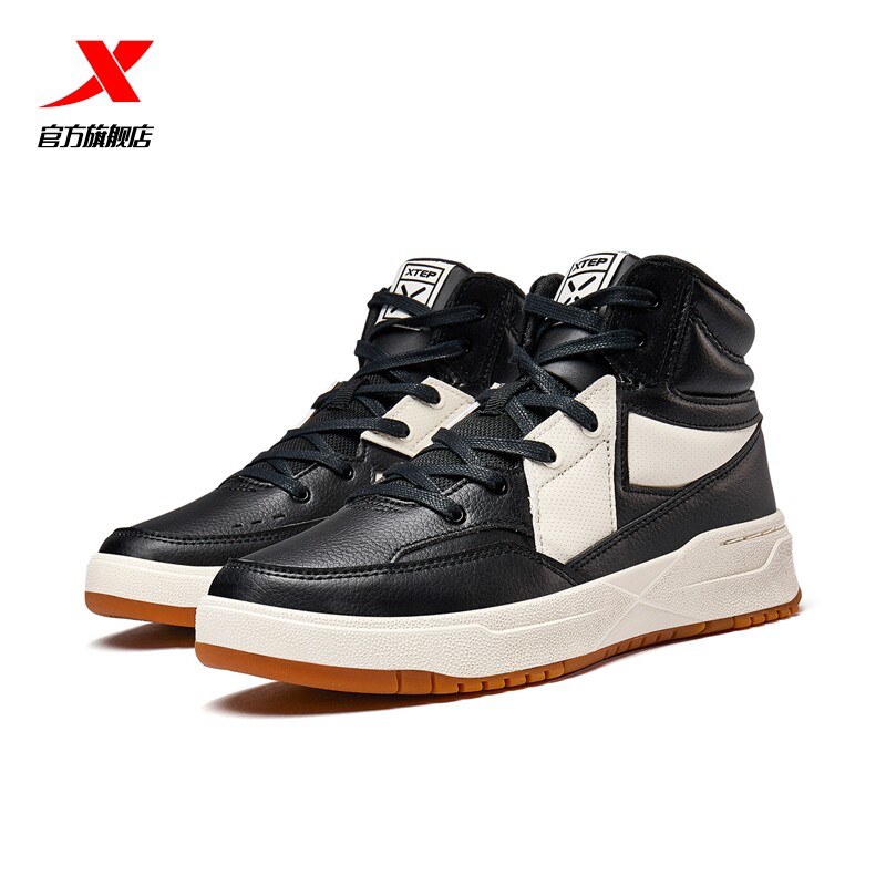 特步高帮板女鞋2020秋冬季新款官网韩版潮流休闲鞋运动休闲鞋