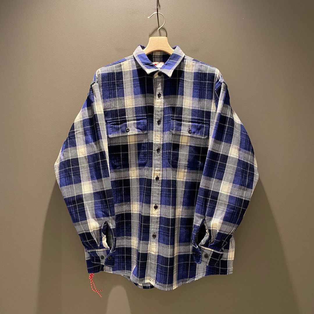 BEAMS JAPAN INDIGO CHECK SHIRT条纹格子红绳格纹日系SSZ衬衫