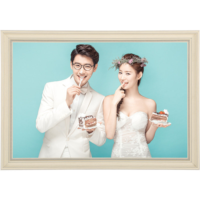 欧式婚纱照放大相框挂墙影楼结婚照片制作全家福相框
