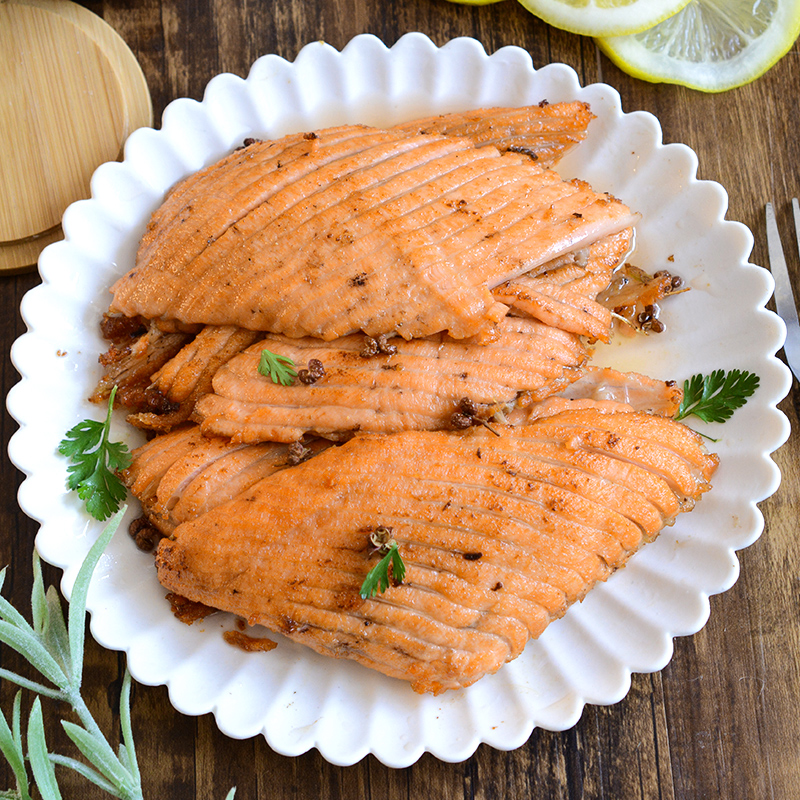 三文三文鱼鱼排鱼骨挪威中段冰鲜边角料500g三文鱼