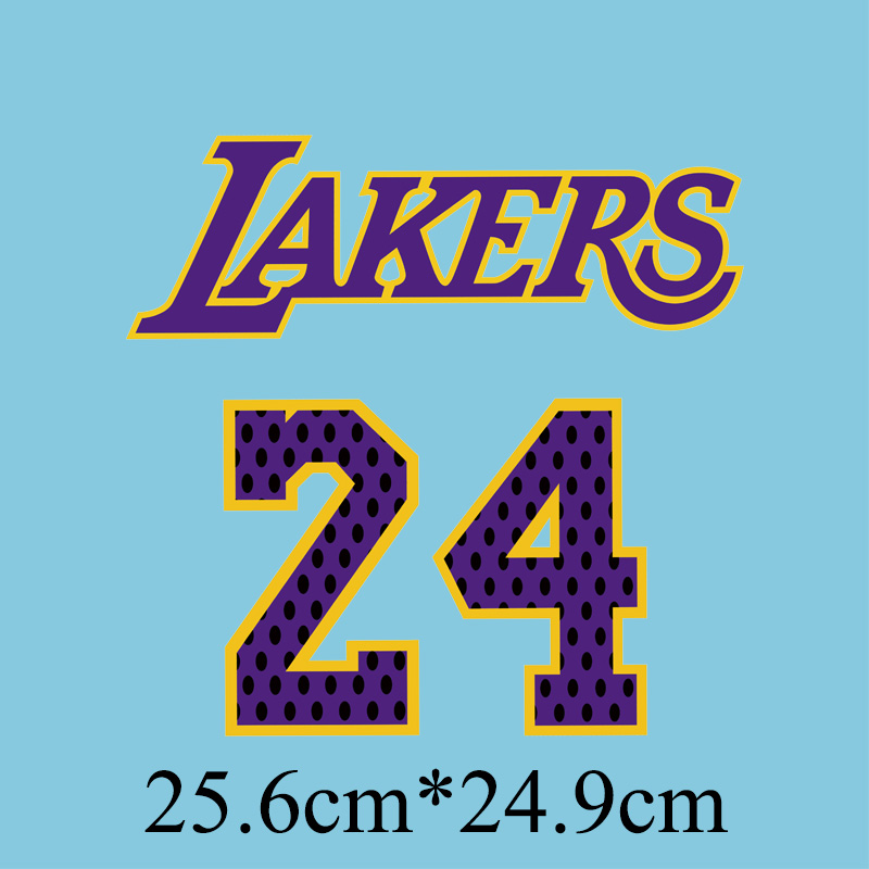 图案湖人24号科比球衣热转印烫画衣服贴高弹耐布贴