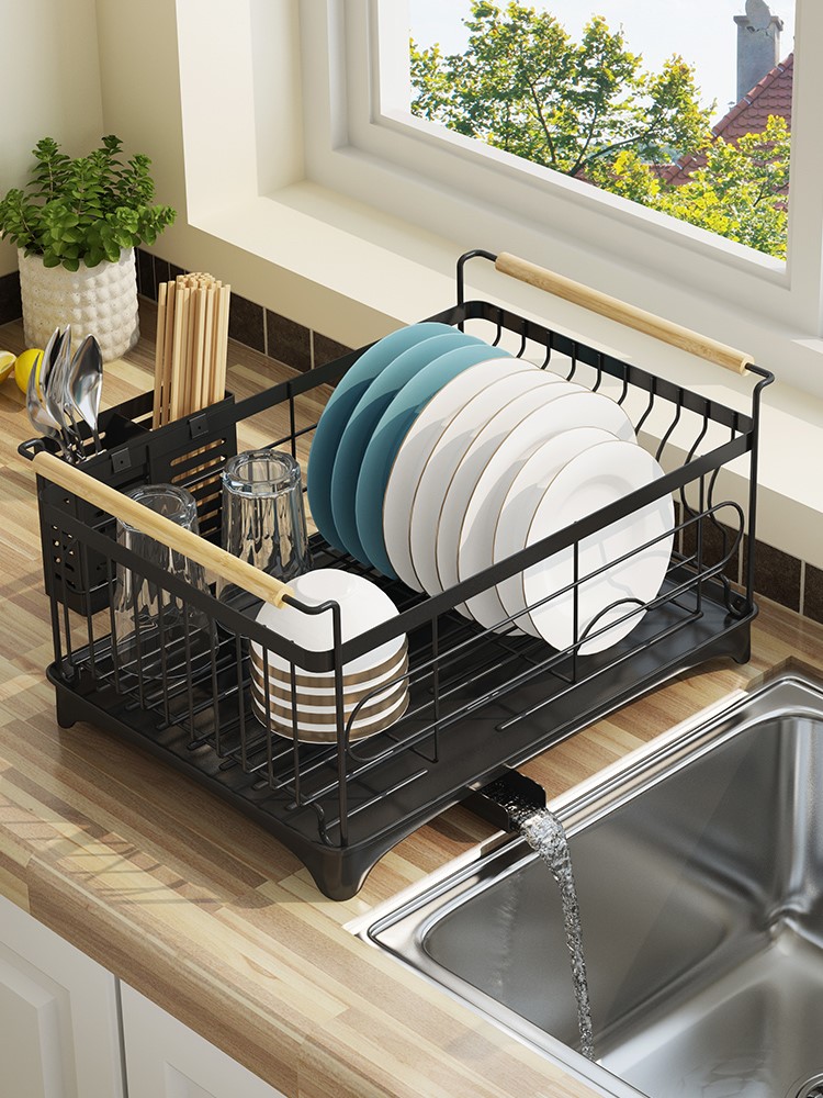 沥水碗厨房不锈钢烤漆水槽洗碗池沥水架水池碗碟收纳厨房置物架