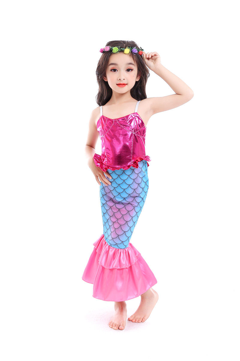 万圣节儿童服装女童美人鱼尾巴公主小女孩模特连衣裙