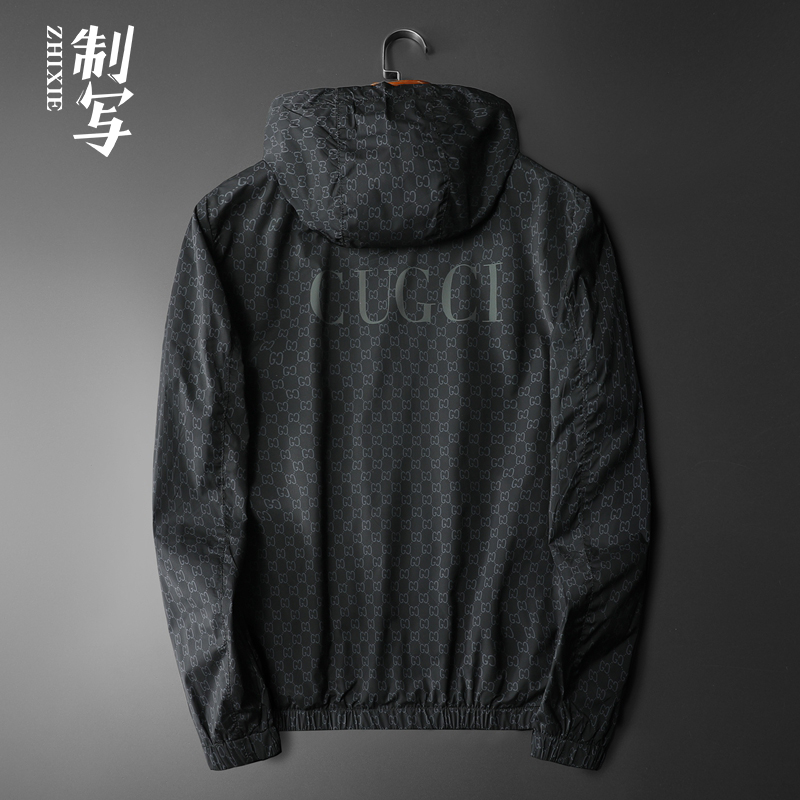 欧洲站高端大牌春季连帽夹克男士潮牌宽松大码时尚网红休闲外套男