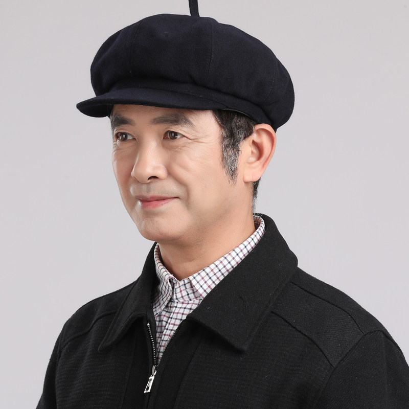 中老年帽子男士爷爷平顶顶帽老头鸭舌帽春秋爸爸帽子