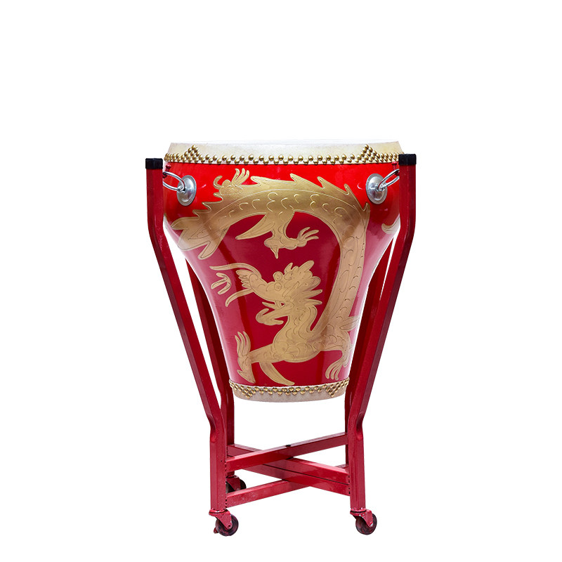 16寸18寸牛皮花盆青花瓷木质水鼓龙鼓彩绘展示花盆鼓