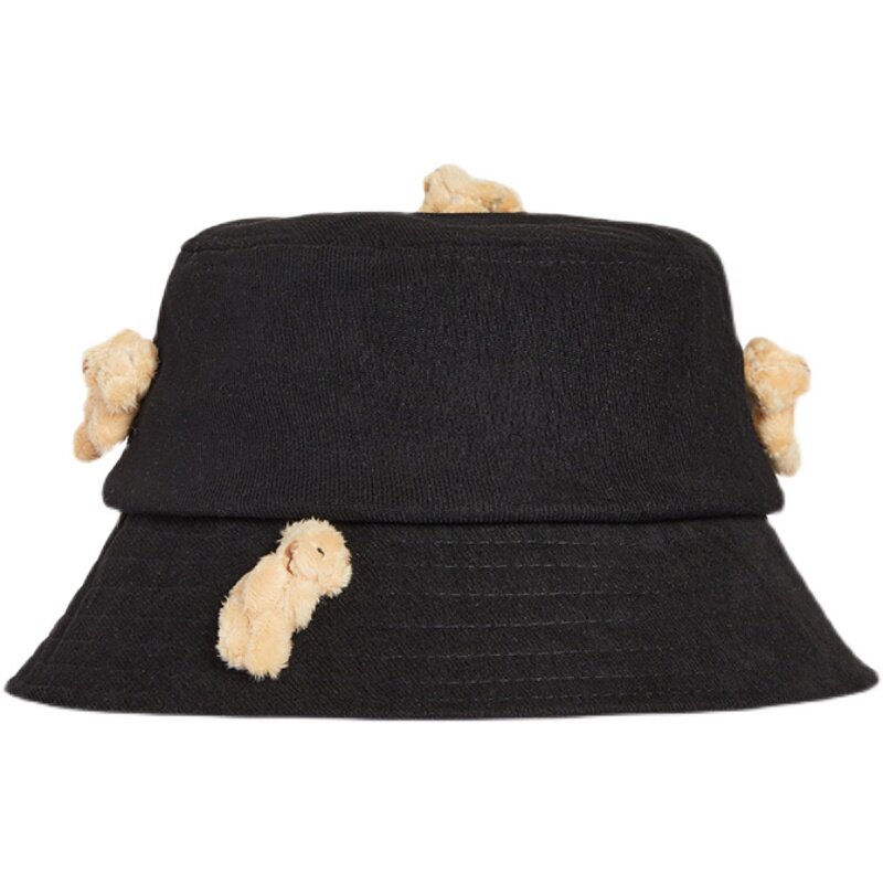 thegreenparty公仔萌趣渔夫时尚潮酷可爱秋冬立体小熊帽子