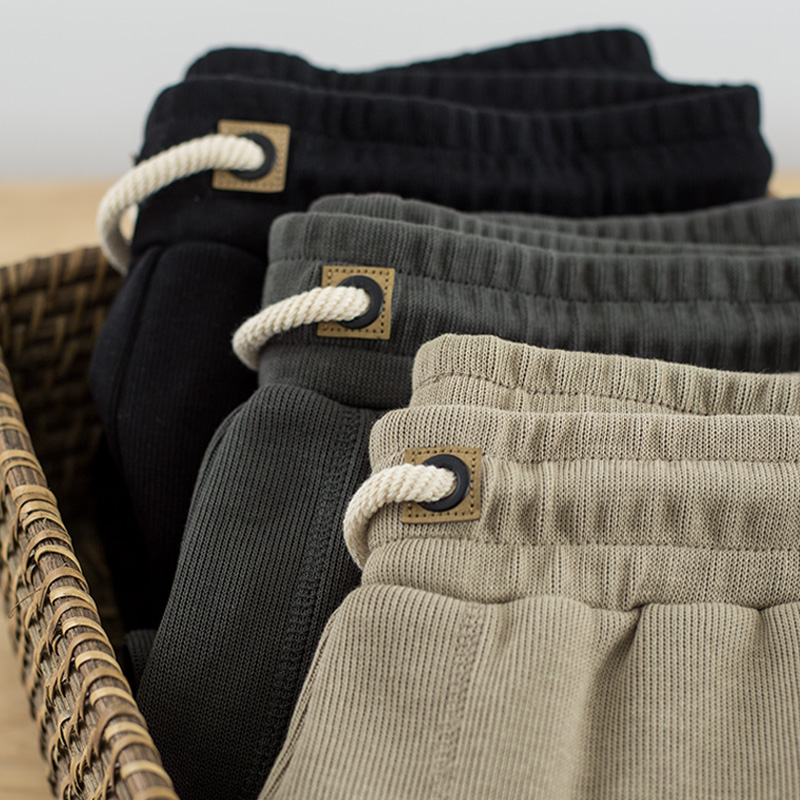 美式重磅工装纯棉针织短裤休闲纯色卫裤 男女运动五分裤夏季宽松