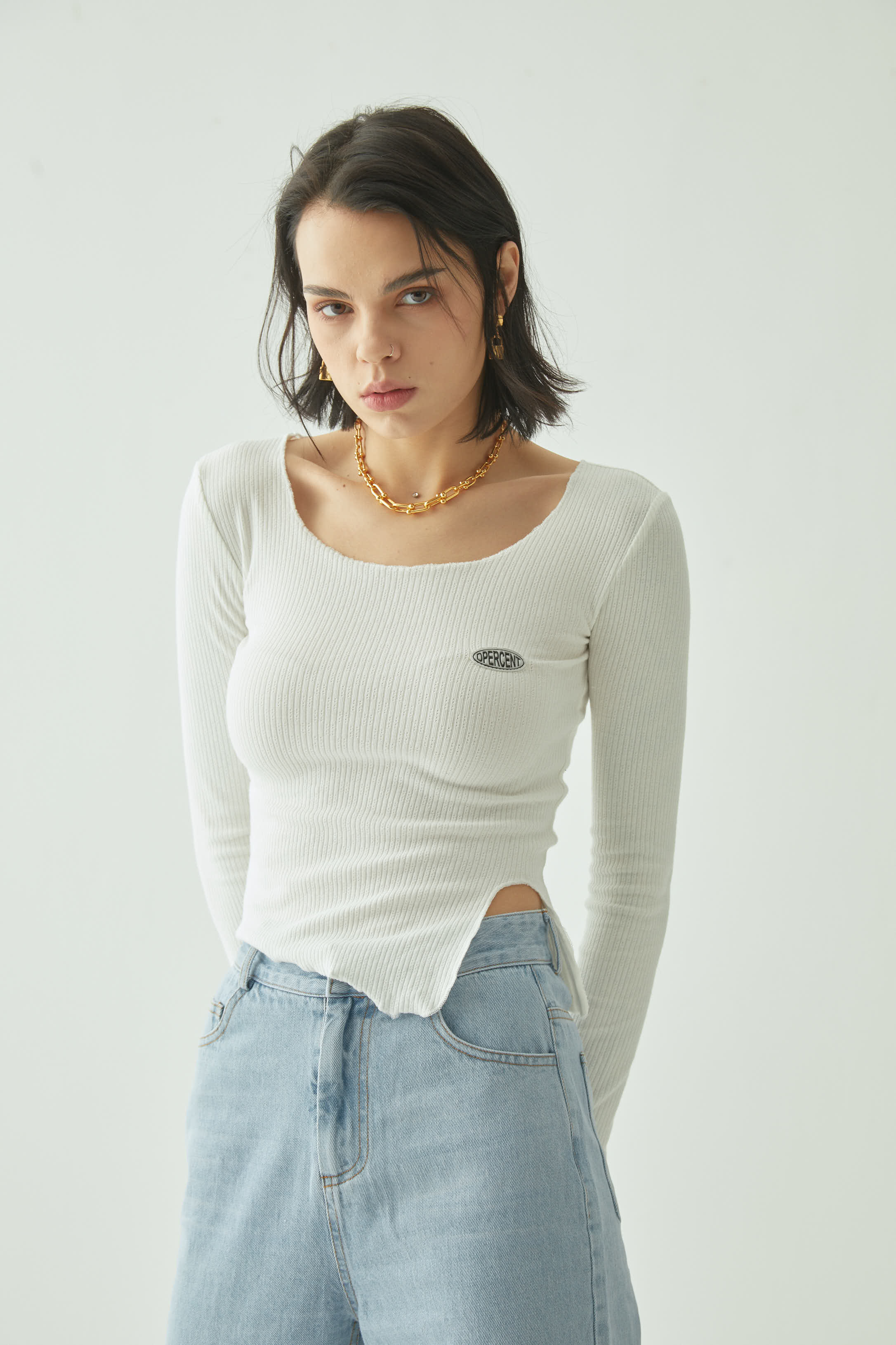 Dpercent 打底衫也不能输 糖果色紧身上衣修身内搭ins显瘦长袖t恤