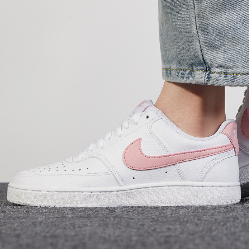 nike耐克女鞋2021新款简版空军一号粉勾运动鞋小白板鞋
