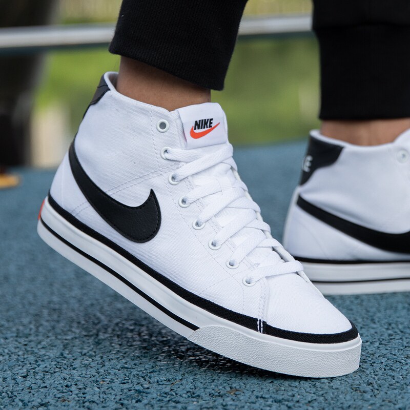 nike耐克高帮板男鞋2021夏季新款帆布小白鞋轻便板鞋