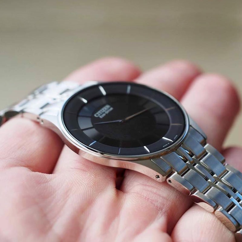 美国代购Citizen西铁城光动能银色简约超薄男手表AR3010-65A