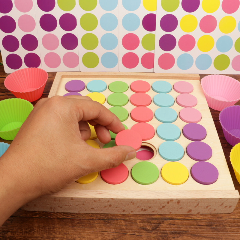 颜色分类配对教具幼儿园托班益智区域玩具中小拼图