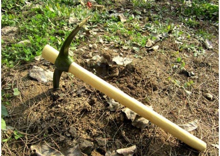 不锈钢小洋户外纯钢农具树根羊镐锄头羊角鹤嘴锄头