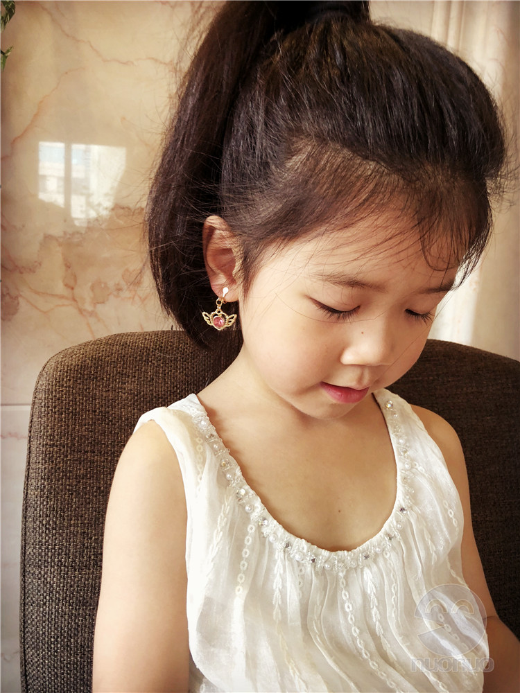 儿童女童女孩宝宝时尚流行精品无痛耳环无耳洞唯美公主耳夹一对价