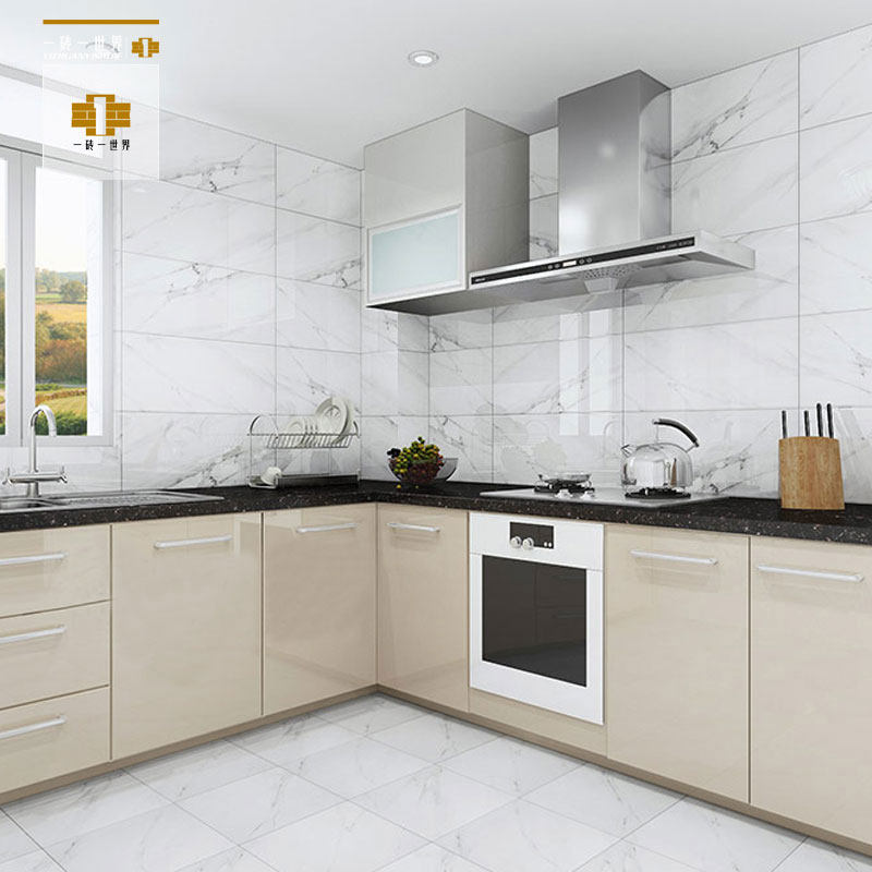 北欧厨卫瓷砖厨房卫生间白砖哑光亮光洗手间瓷砖小白砖150