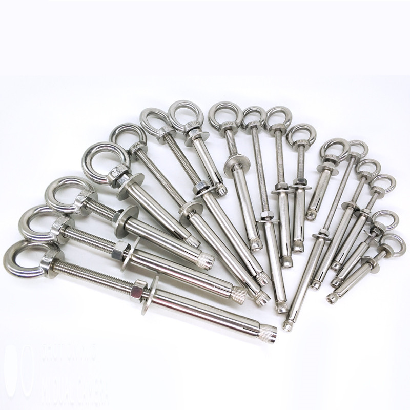 膨胀加长不锈钢螺丝吊丝带环挂钩带圈万能吊环膨胀螺丝