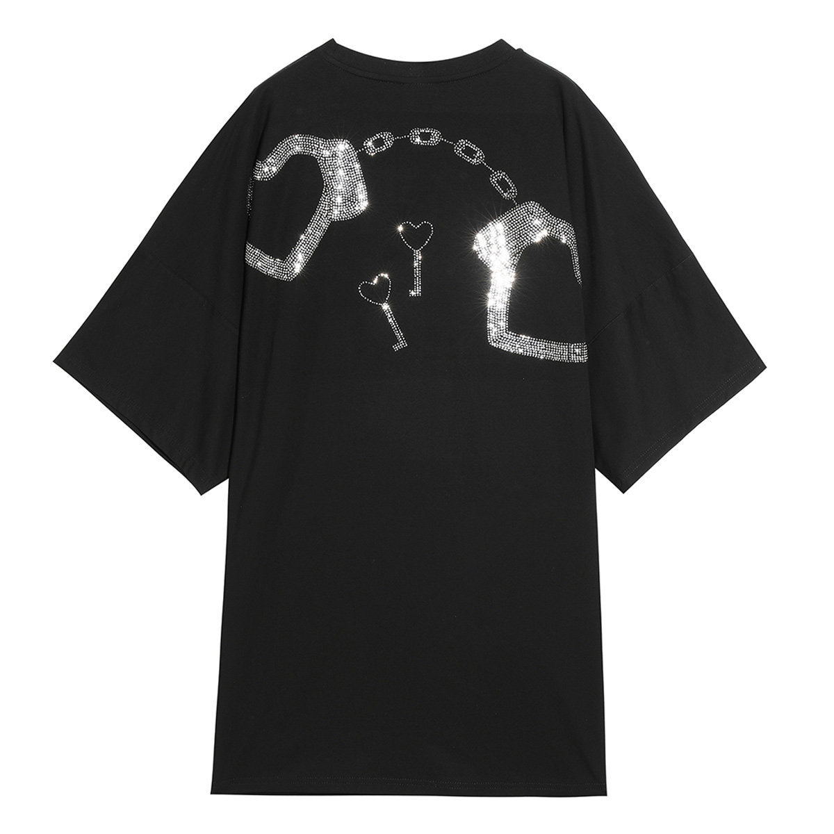 直播间专享tch潮牌圈圈熊字母烫钻黑色t21110c3022t恤