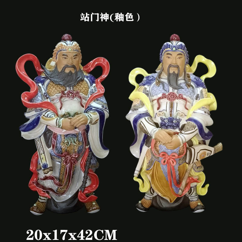 陶瓷门神摆件尉迟恭秦叔宝镇宅辟邪招摆件