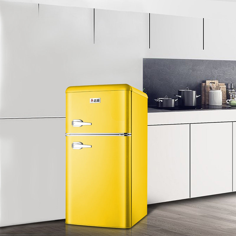 志高118升复古冰箱小型美式怀旧网红厨房冰箱