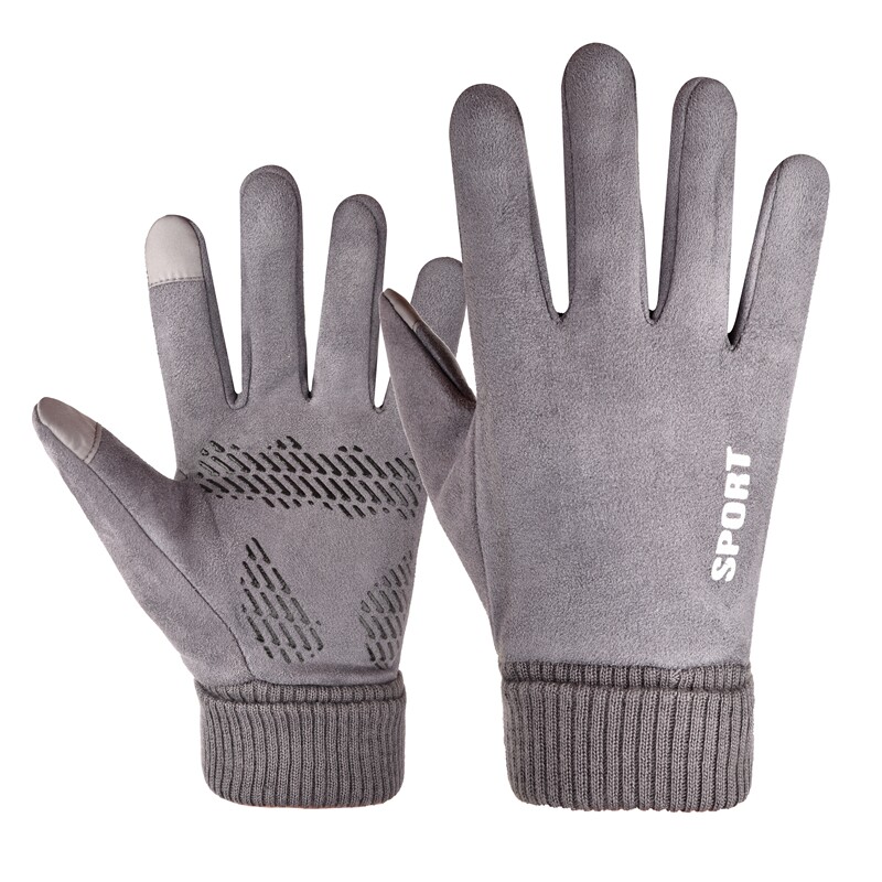 触屏防滑保暖手套男女冬季加绒跑步骑行开车摩托车防风防水棉手套