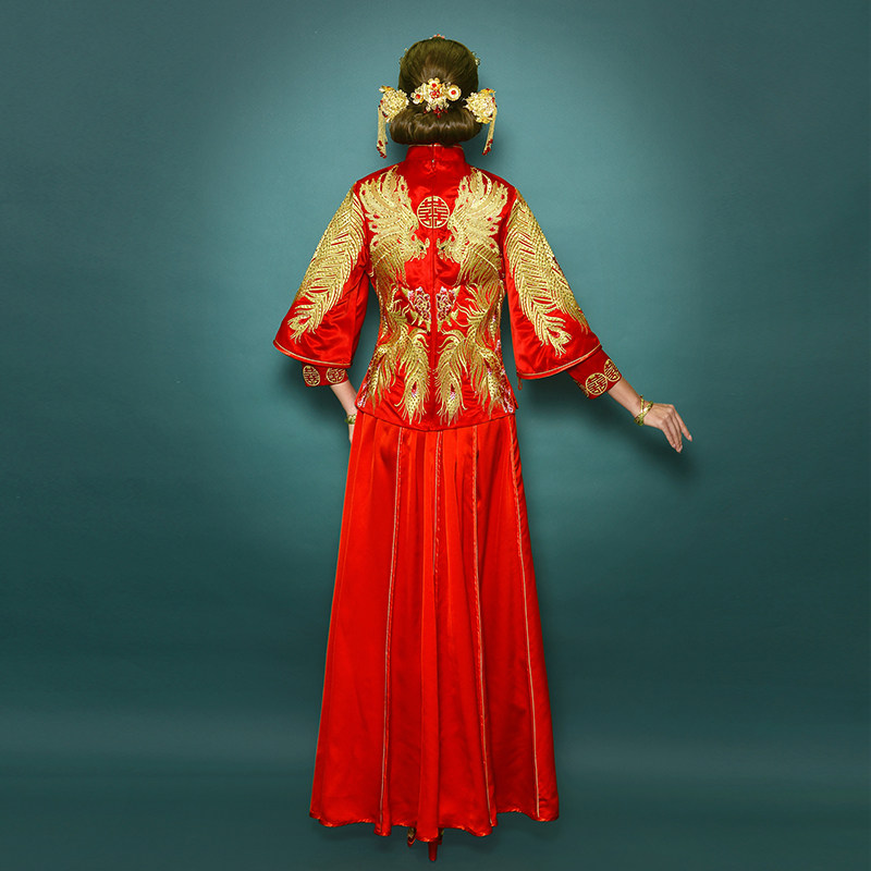 2022新款秀禾服中式新娘结婚礼服复古婚纱旗袍改良龙凤褂敬酒服女