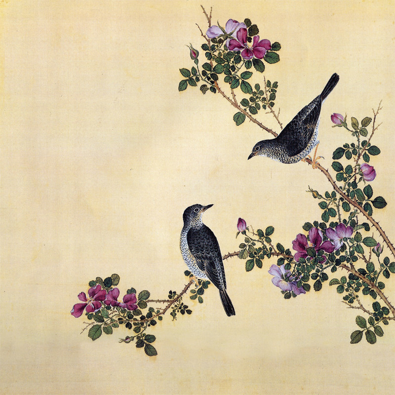 新中式山鸟名家书画字画名人挂画古画仿古鸟谱故宫国画